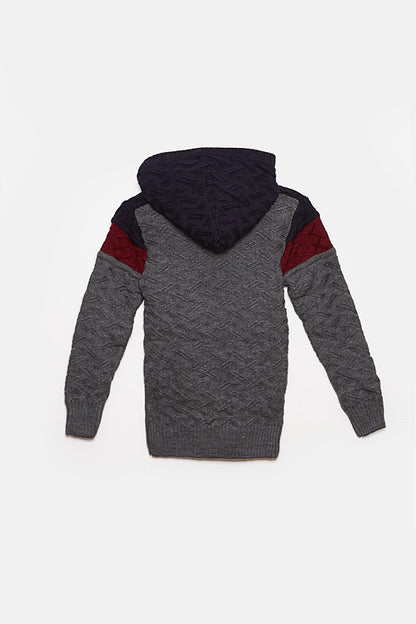 Fur Detailed Knitwear Boys Cardigan