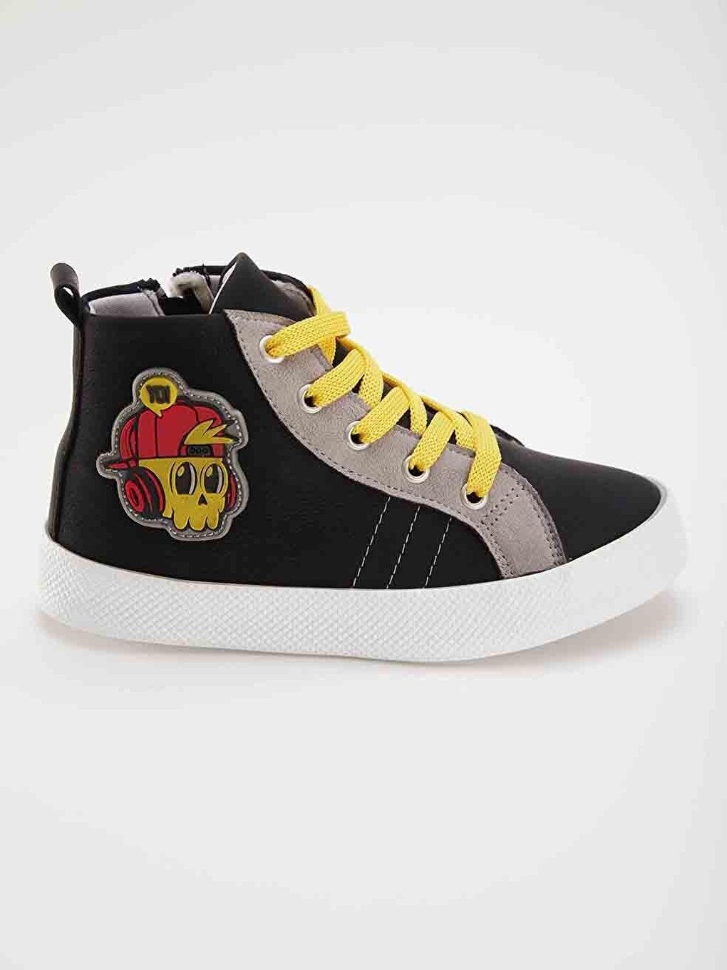 Yo Skull Boys Black Sneakers