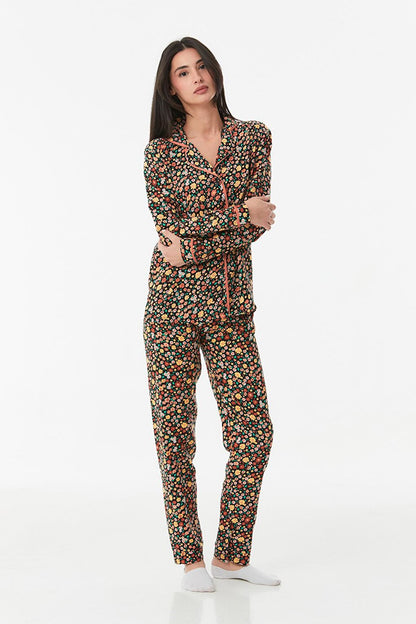 Floral Buttoned Pajama Set