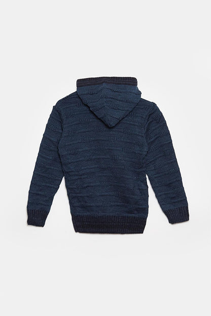 Fur Detailed Knitwear Boys Cardigan