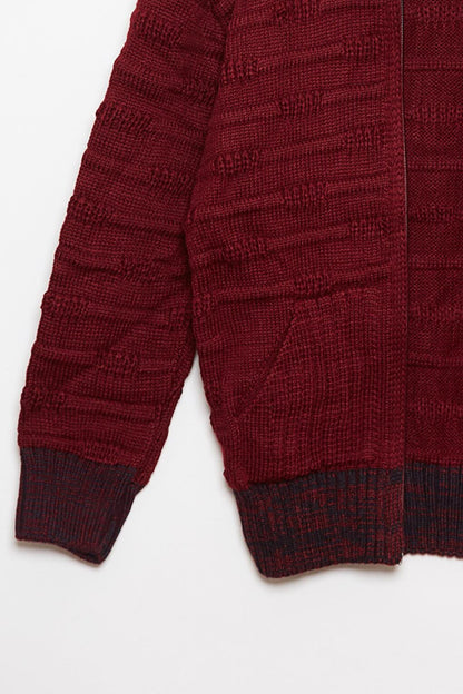 Fur Detailed Knitwear Boys Cardigan