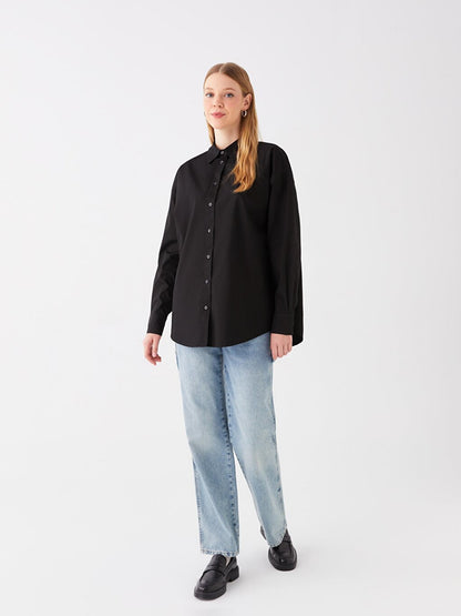 Oversize Long Basic Shirt Black