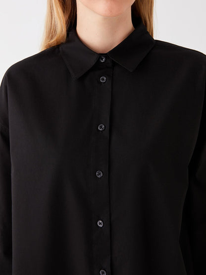 Oversize Long Basic Shirt Black