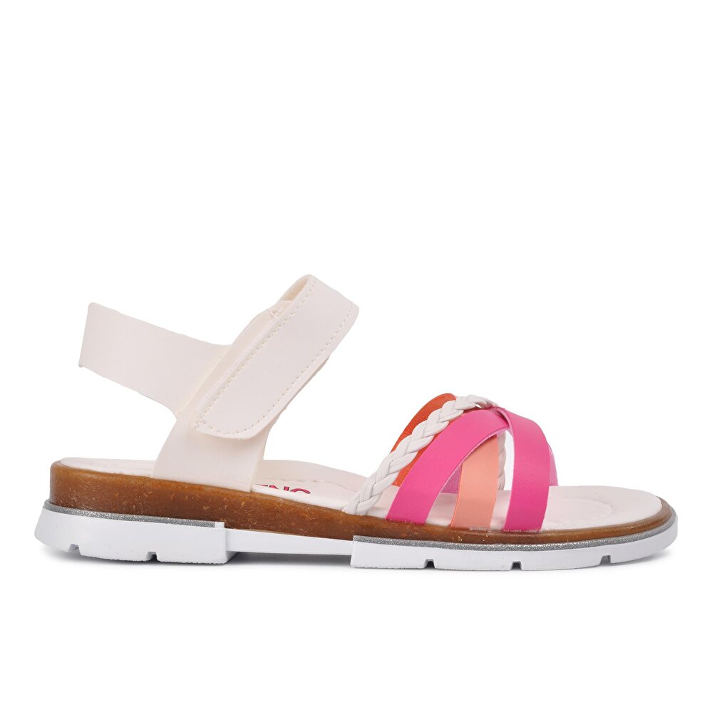 001 White-Pink Girl's Sandals