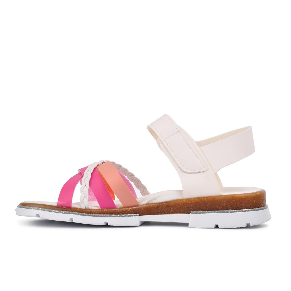 001 White-Pink Girl's Sandals