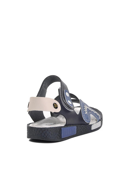 007 Navy Blue-White Boy's Sandals