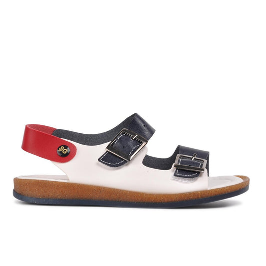 006 Navy Blue-White-Red Boys Sandals