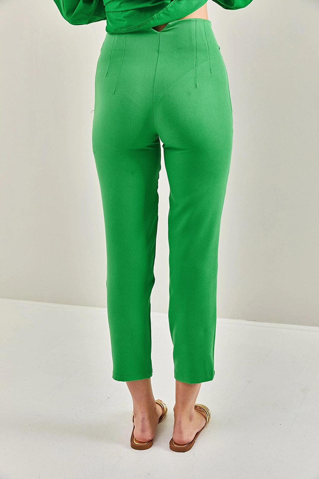 Women's Ribbed Atlas Fabric Trousers