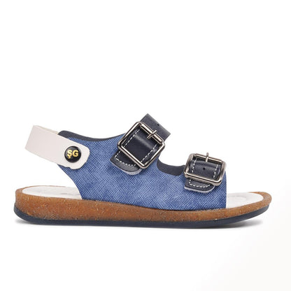 006 Navy Blue-White Children's Sandals