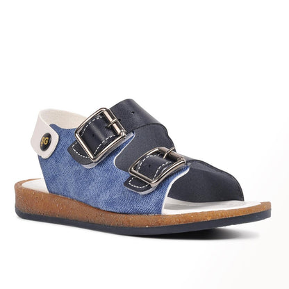 006 Navy Blue-White Children's Sandals