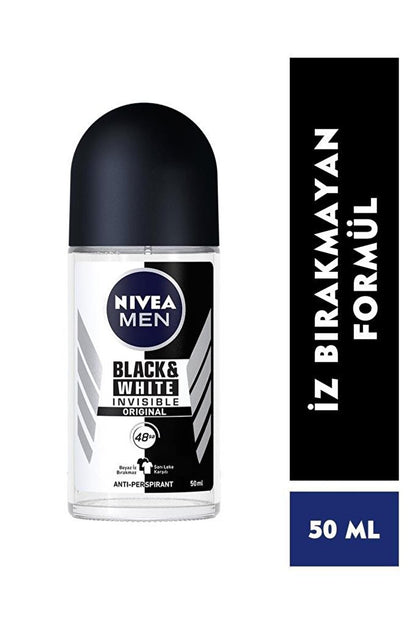 Men's Roll-On Deodorant Black&amp;White Invisible Original 50 ml, 48 Hours Anti-Perspirant Protection