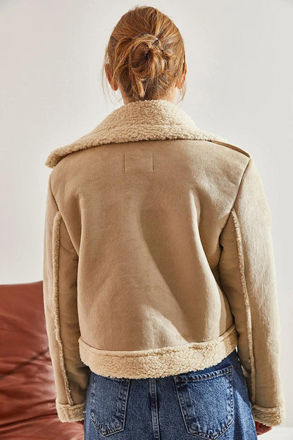 Women's Laminated Suede Coat