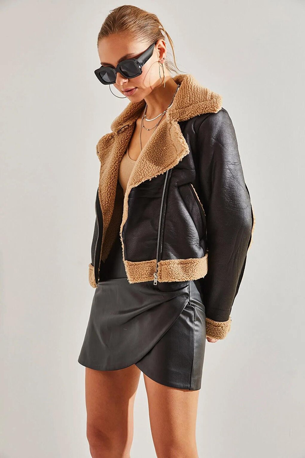 Women's Laminated Suede Coat