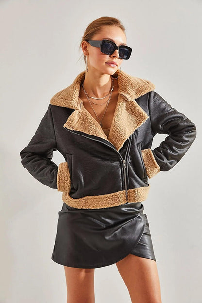 Women's Laminated Suede Coat