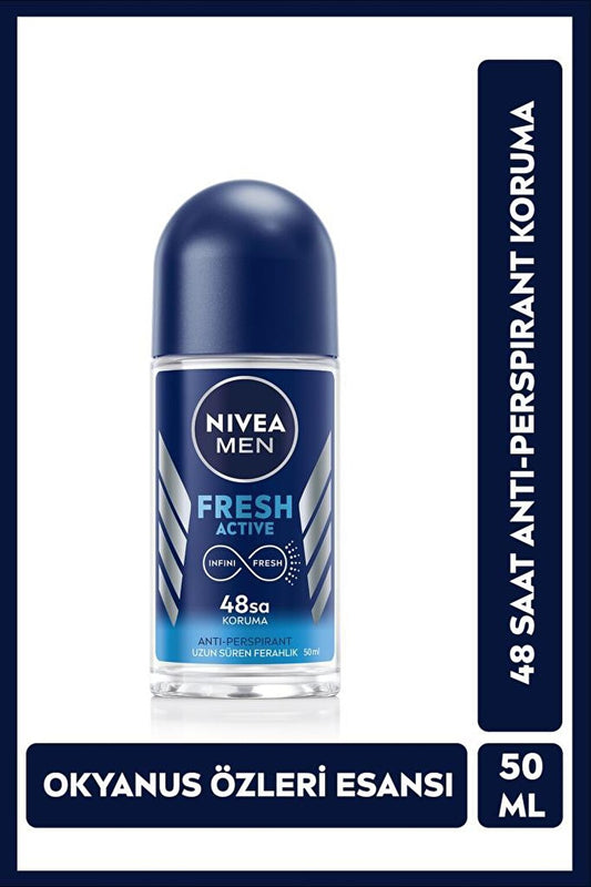 Men's Roll On Deodorant Fresh Active 50 ml, 48 Hours Anti-Perspirant Protection, Fresh, Attractive Smells