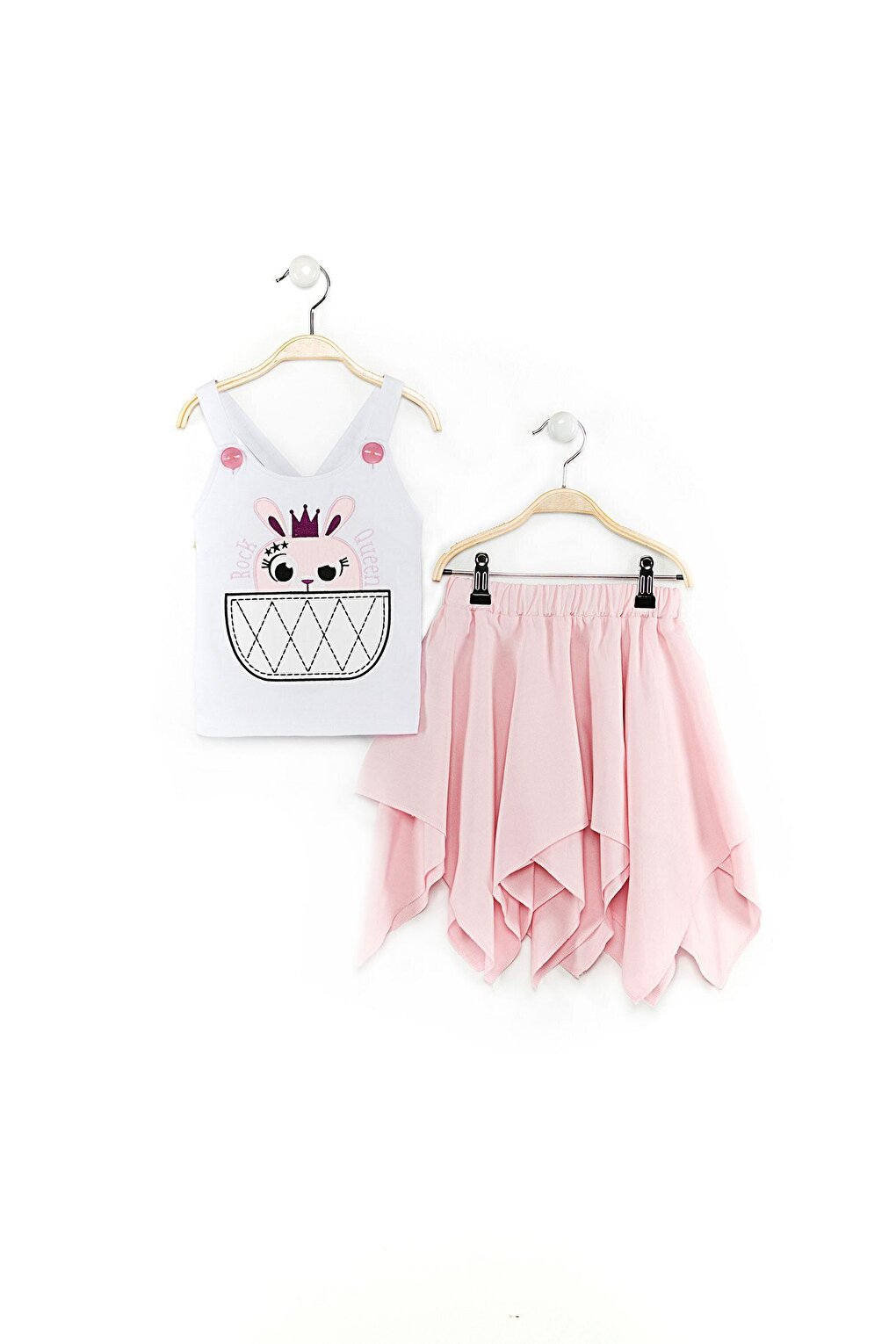 Rocker Bunny Handkerchief Skirt Set