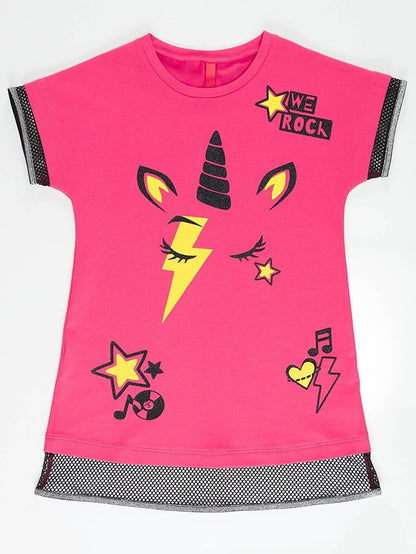 Unicorn Rock Fuchsia Girl Dress