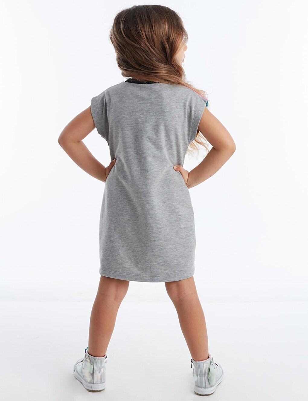 Gray Unicorn Girl Dress