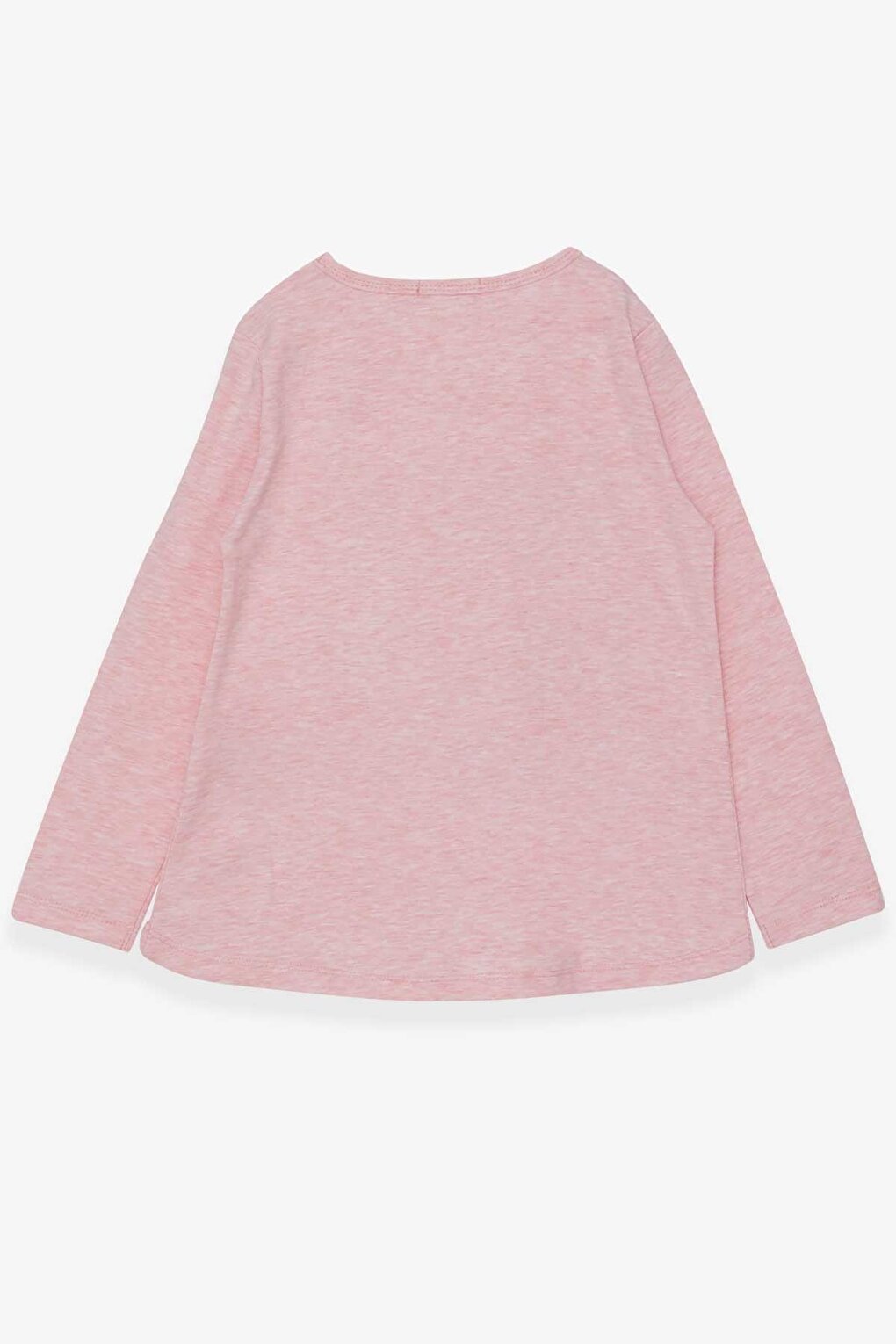 Girl's Long Sleeve T-Shirt Stone Text Printed Salmon Melange (6-12 Years)