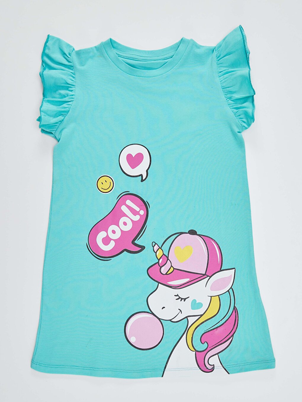 Gummy Unicorn Girl's Turquoise Dress