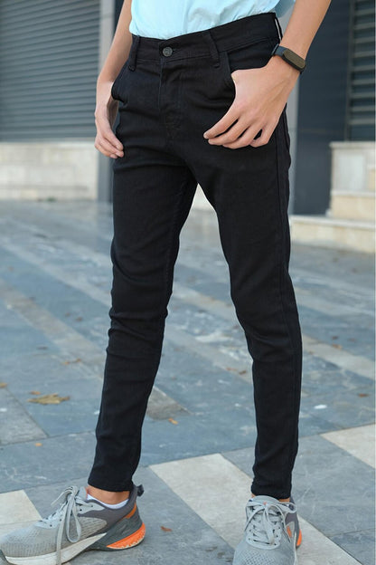 Boy's Skinny Leg Black Jean Trousers