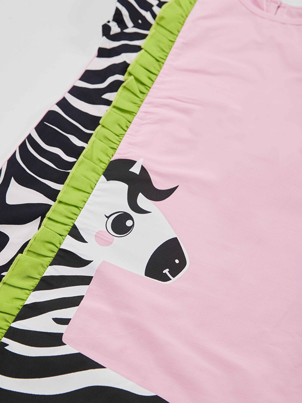 Ruffled Zebra Girl's Pink Dress