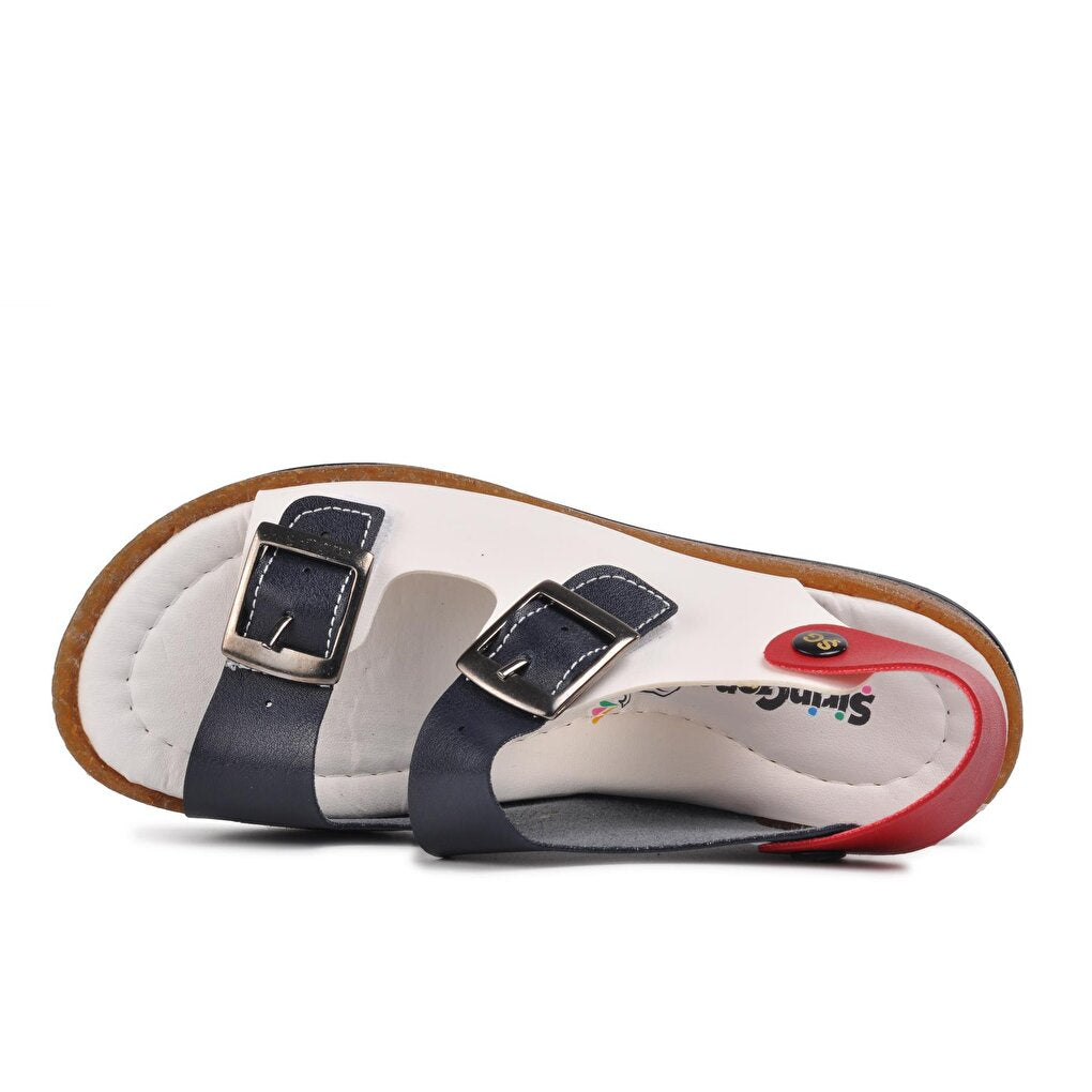 006 Navy Blue-White-Red Children's Sandals