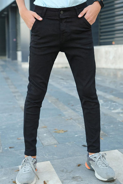 Boy's Skinny Leg Black Jean Trousers