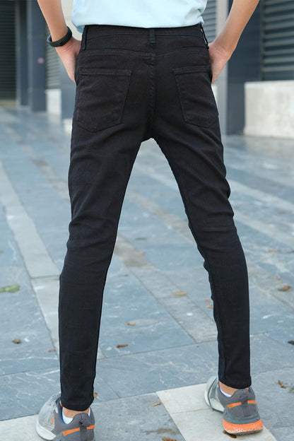 Boy's Skinny Leg Black Jean Trousers