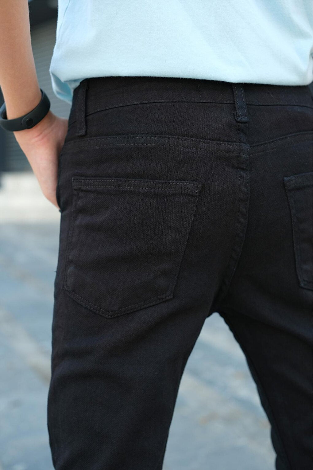 Boy's Skinny Leg Black Jean Trousers