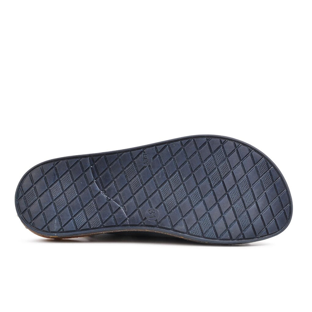 006 Navy Blue-Beige-Mustard Boys Sandals