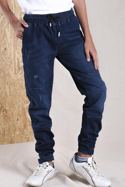 Children's Unisex Jean Trousers with Elastic Waist and Leg Parts