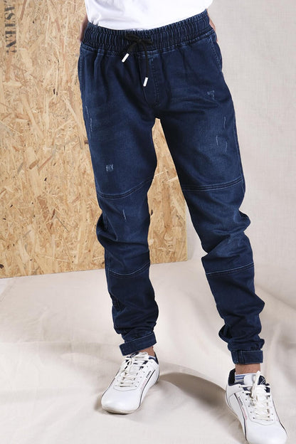 Children's Unisex Jean Trousers with Elastic Waist and Leg Parts