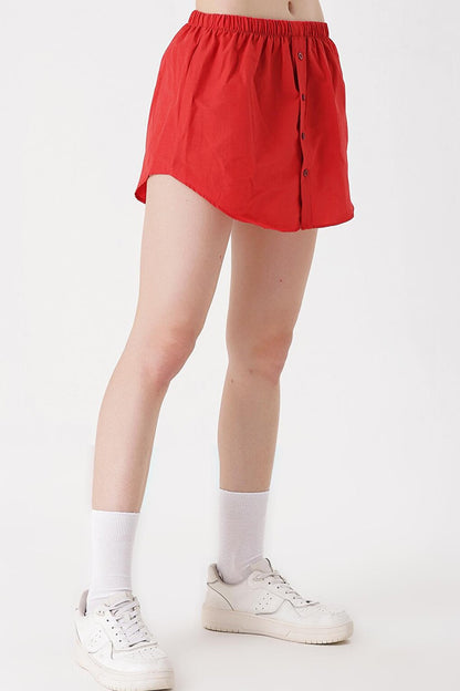 1888 Sweatshirt And Shirt Under Sweater Skirt - Red