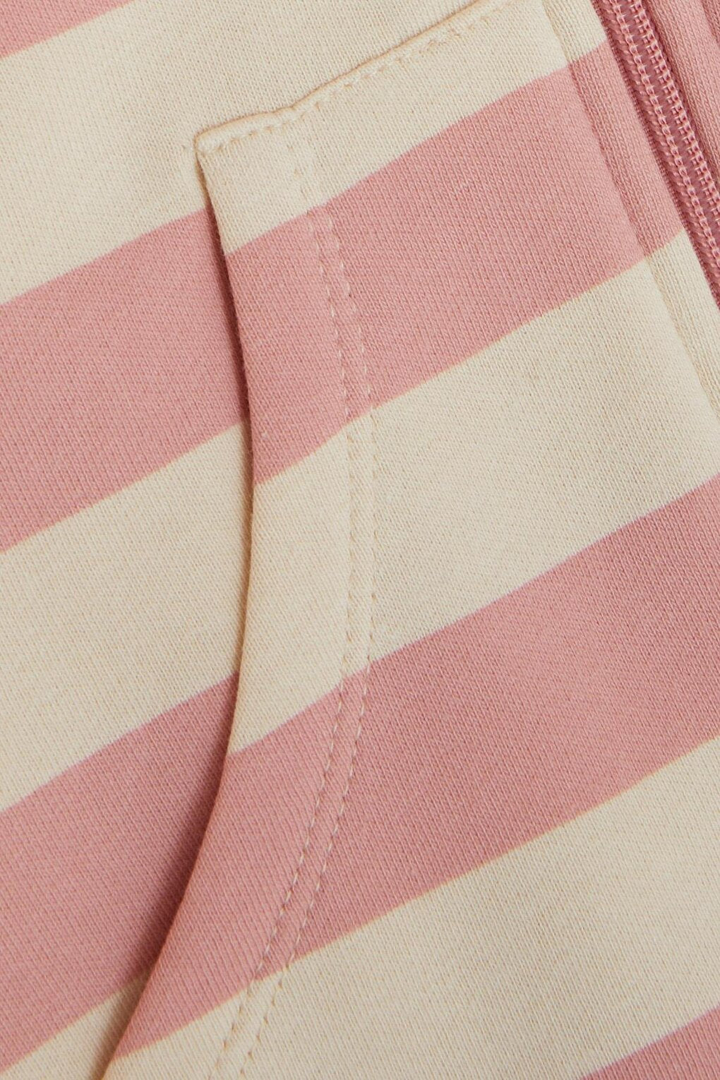 Girl's Hooded Cardigan Striped Pocket Dried Rose (Age 3)