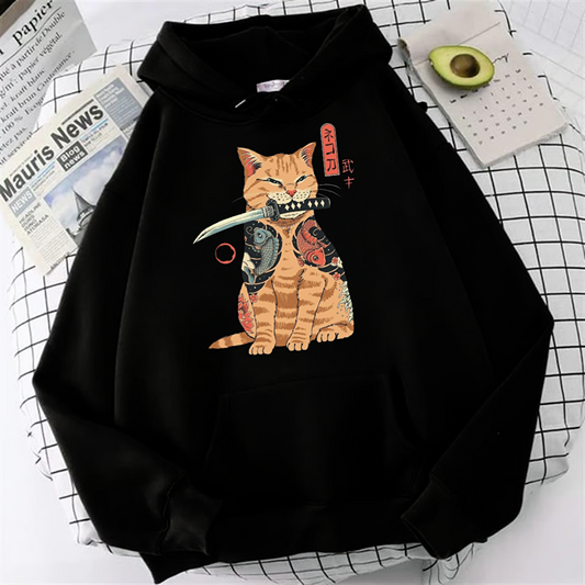 Anime Ninja Cat Oversize Hoodie