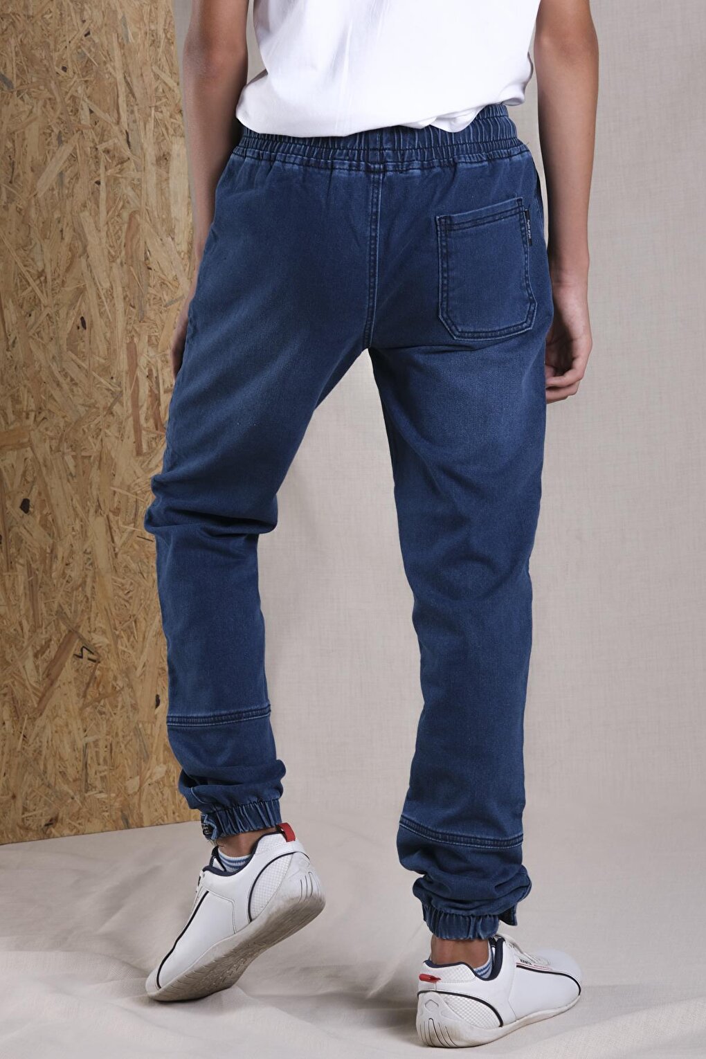 Children's Unisex Jean Pants with Elastic Waist and Leg Parts