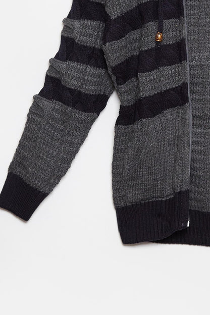 Fur Detailed Knitwear Boys Cardigan