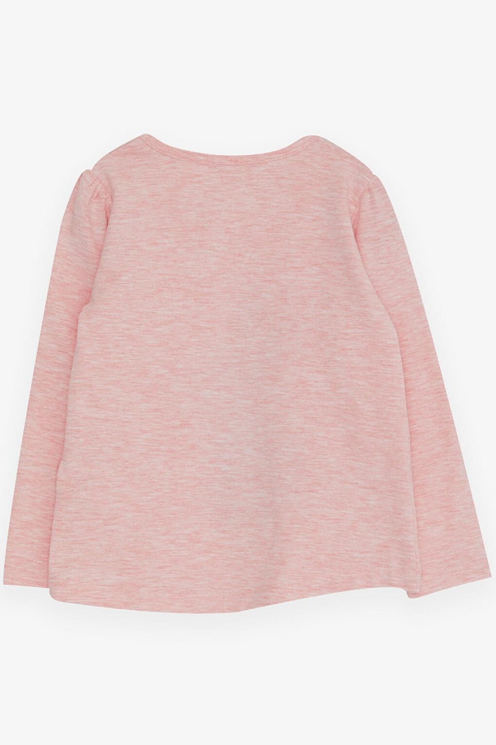 Girl's Long Sleeve T-Shirt Sequined Bunny Printed Salmon Melange (Age 3-6)