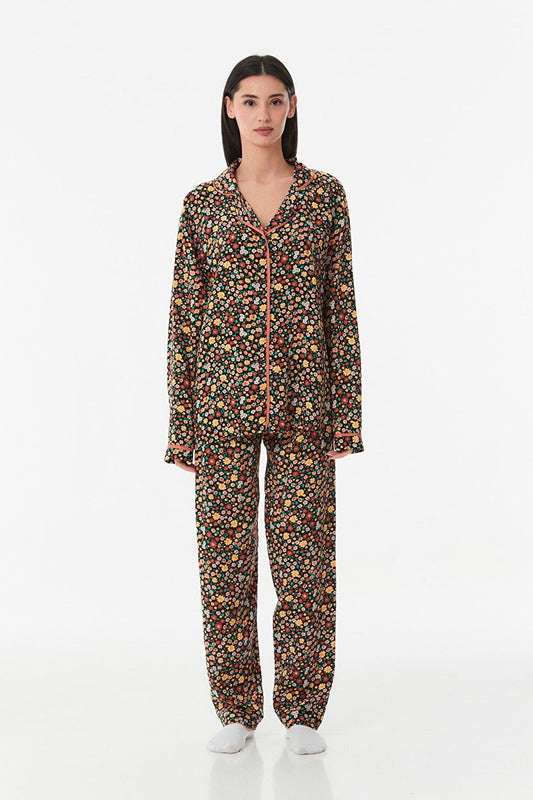 Floral Buttoned Pajama Set