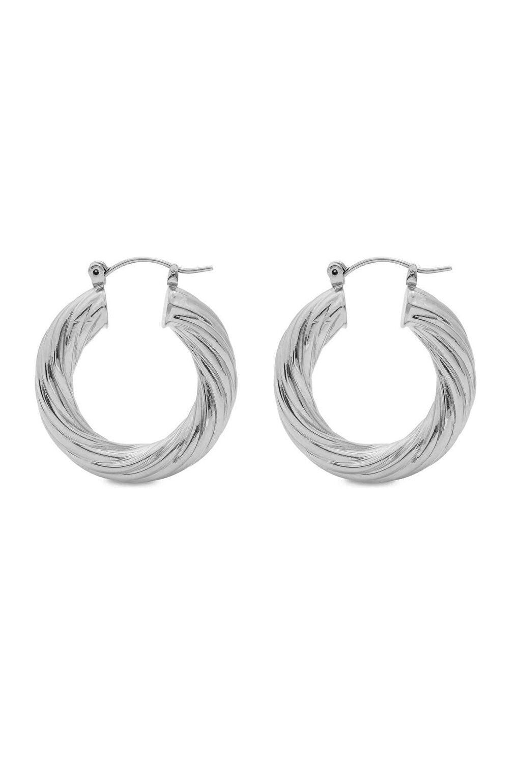 Minimalist Twisted Hoop Earrings 3.5 cm