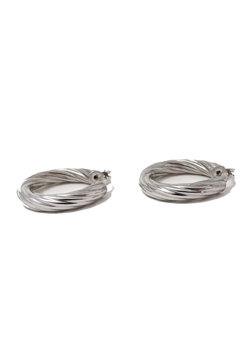 Minimalist Twisted Hoop Earrings 3.5 cm