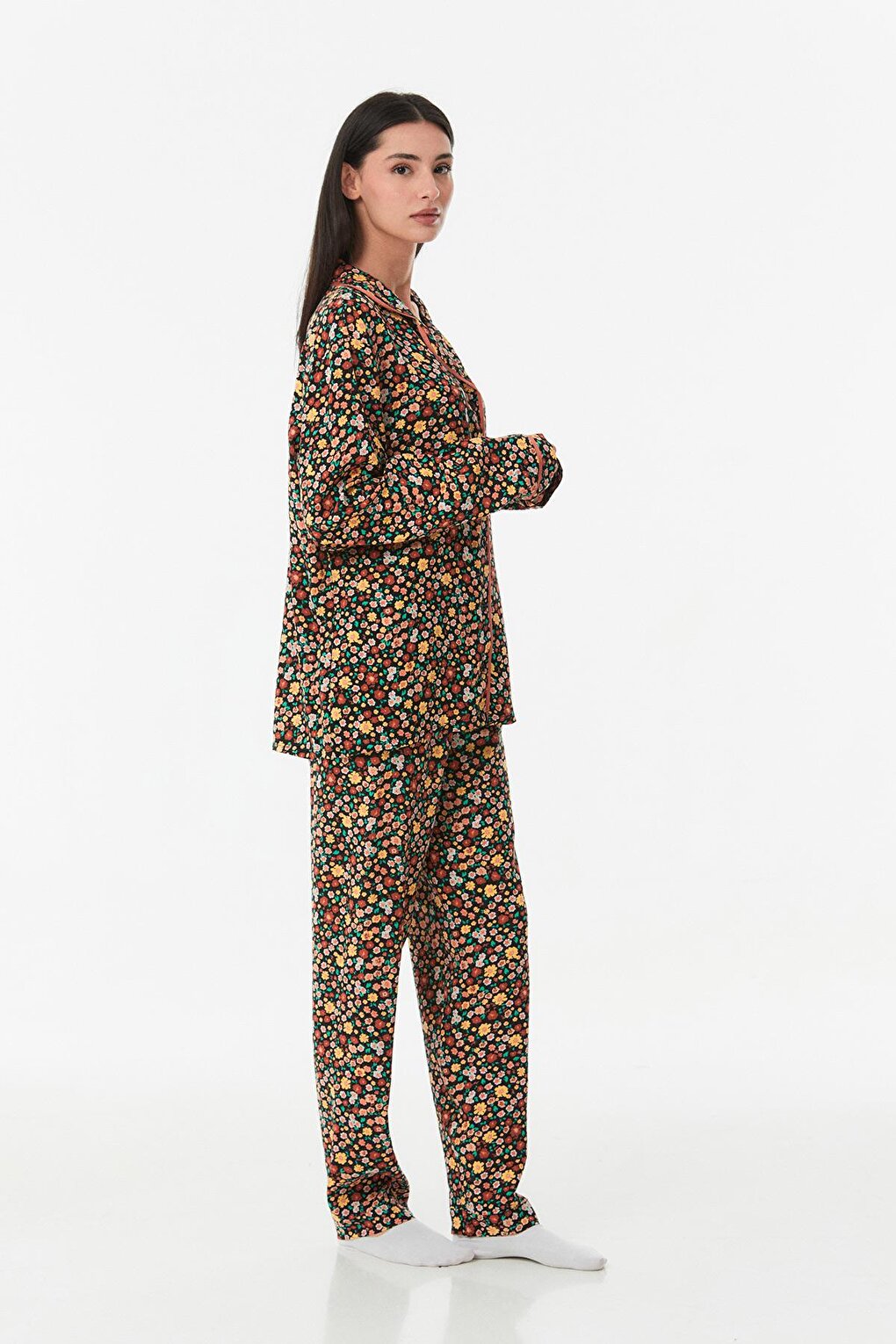 Floral Buttoned Pajama Set