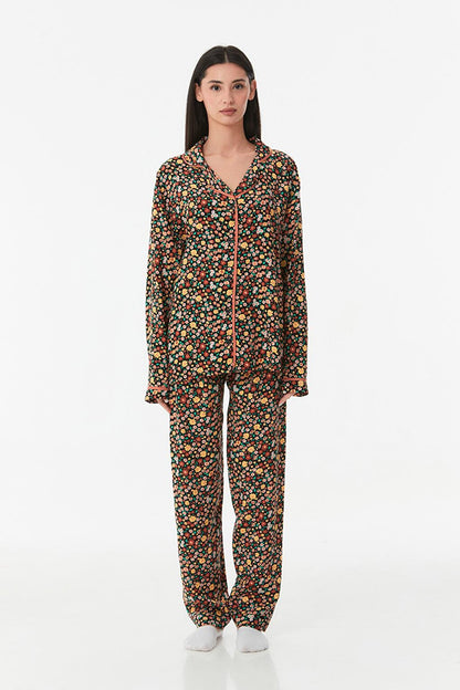 Floral Buttoned Pajama Set