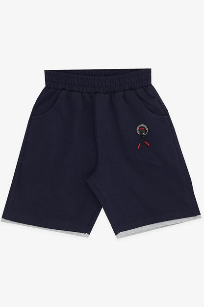 Boys' Shorts with Pockets and Accessories Navy Blue (Ages 8-14)