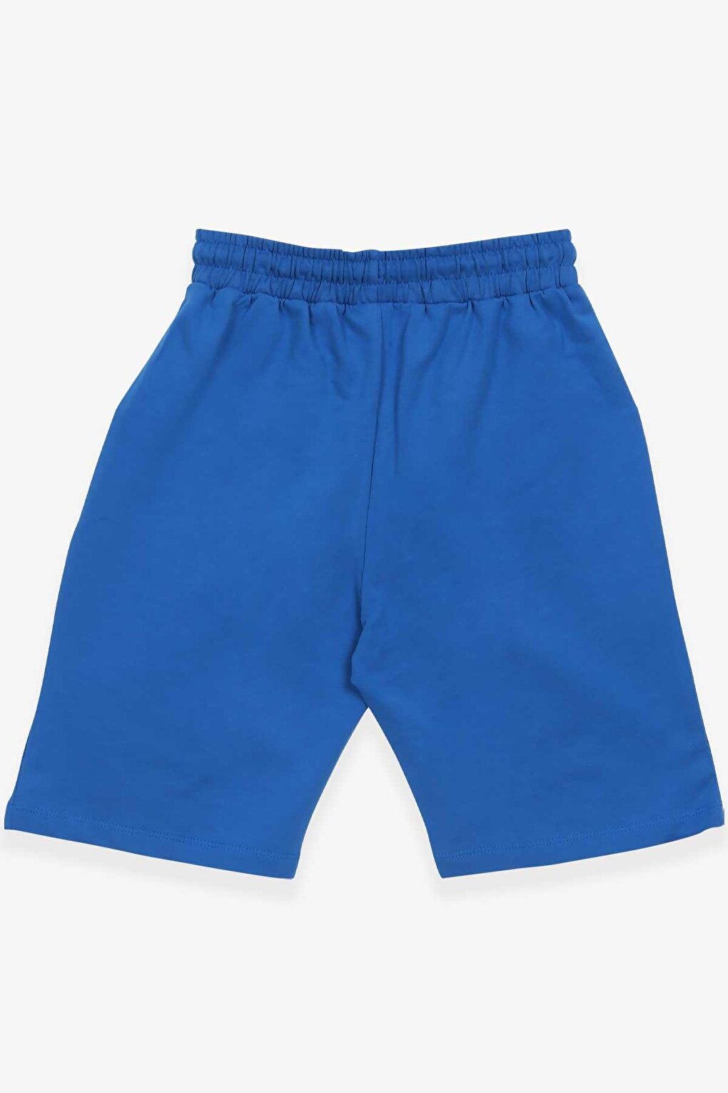 Boy's Shorts Text Printed Saks Blue (Ages 8-14)