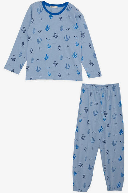 Boy's Pajama Set Patterned Light Blue (Age 4-8)