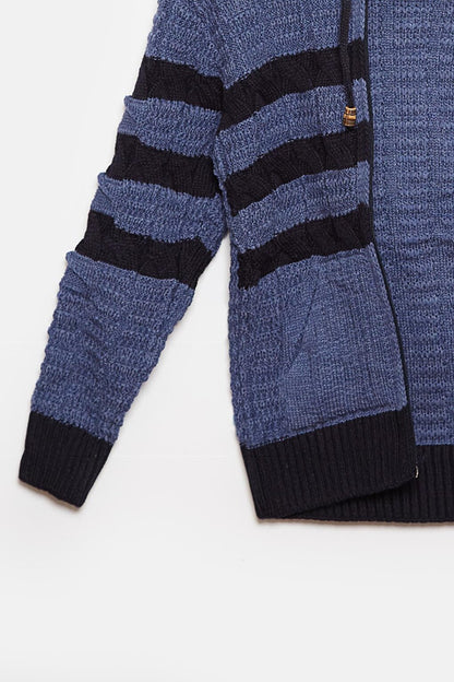 Fur Detailed Knitwear Boys Cardigan