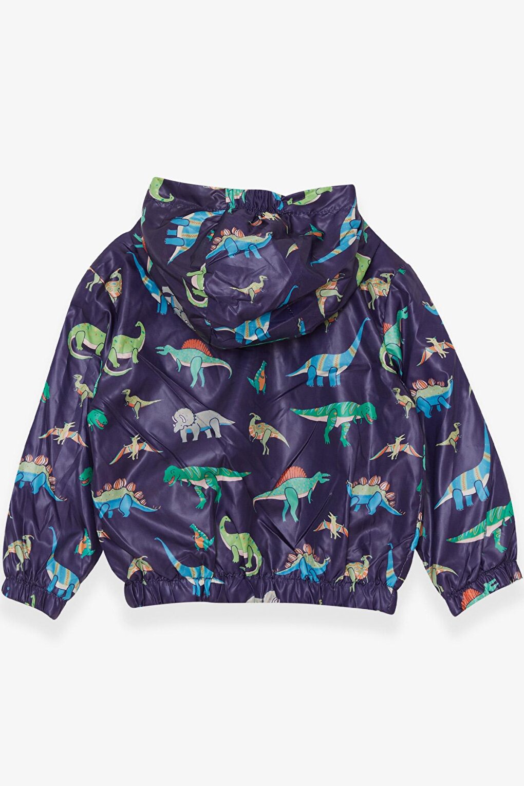 Baby Boy Raincoat Colorful Dinosaur Patterned Navy Blue (1-2 Years)