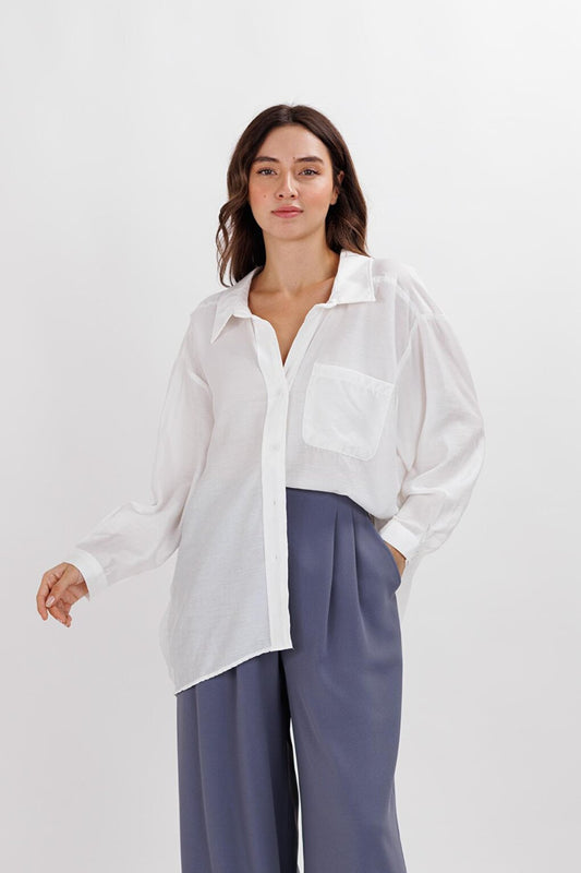 Women's Oversize Ecru Shirt